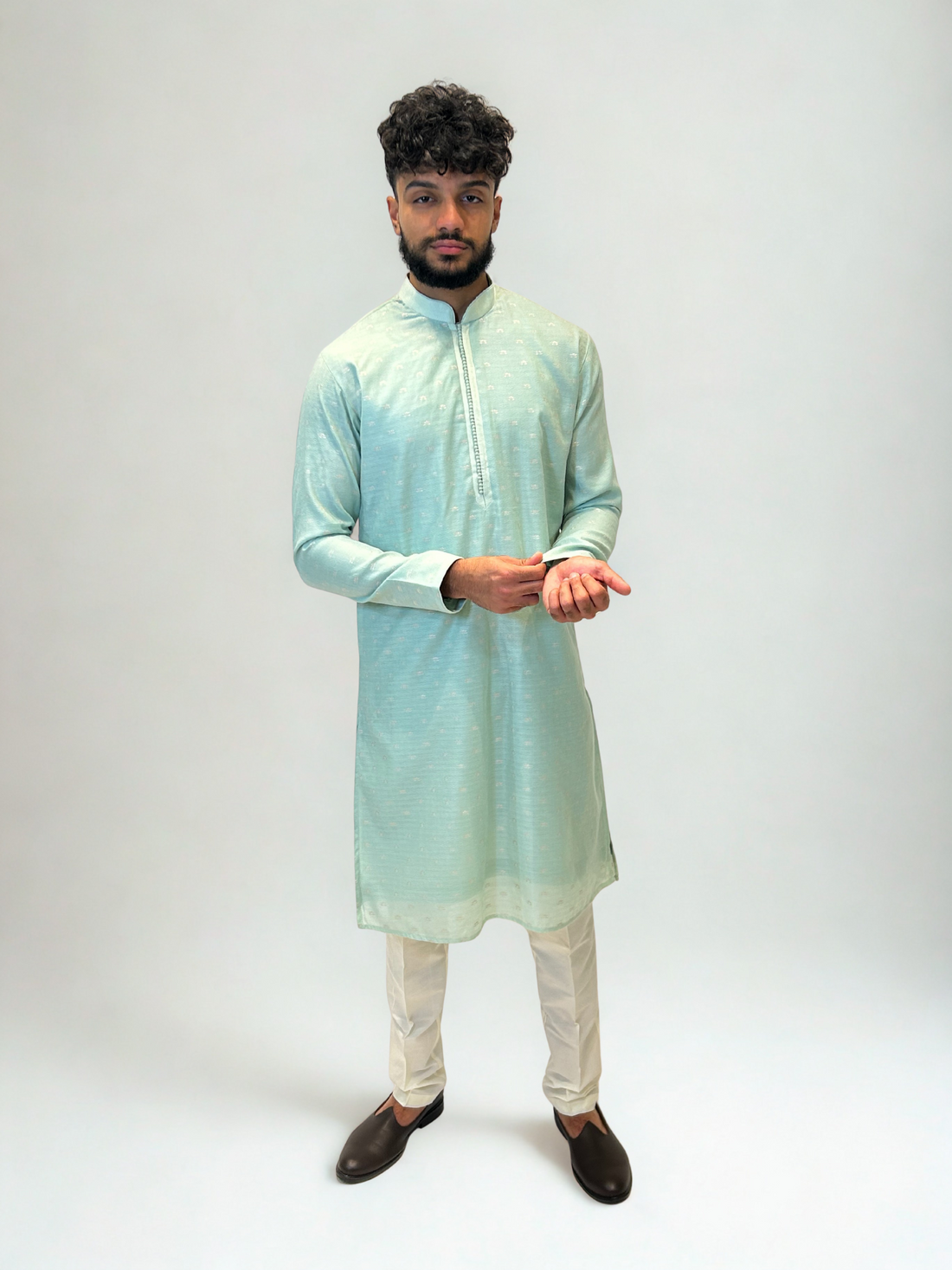 Mint Green Patterned Kurta Set