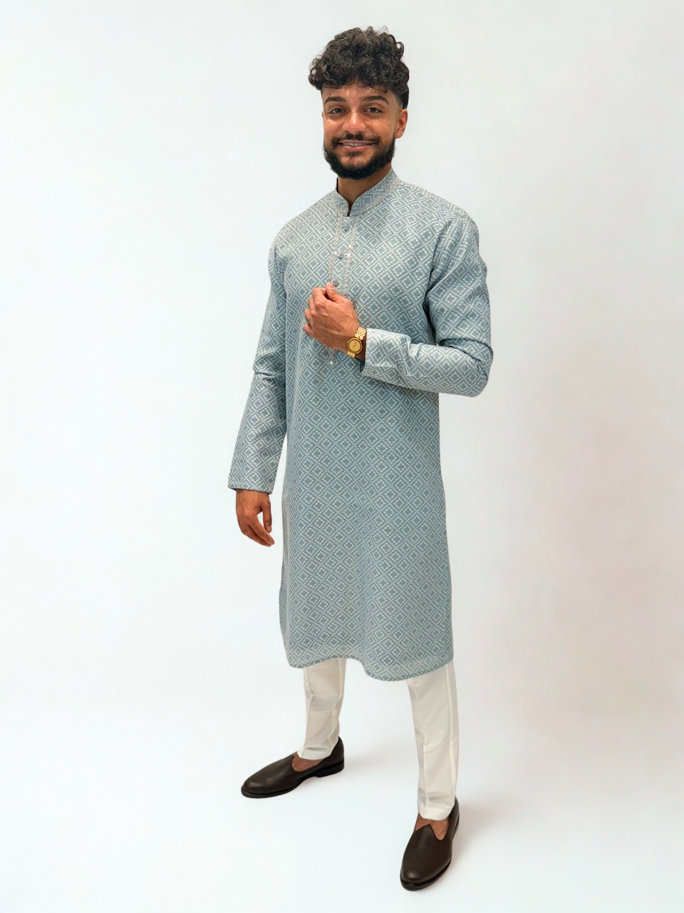 Light Blue Embroidered Kurta Set