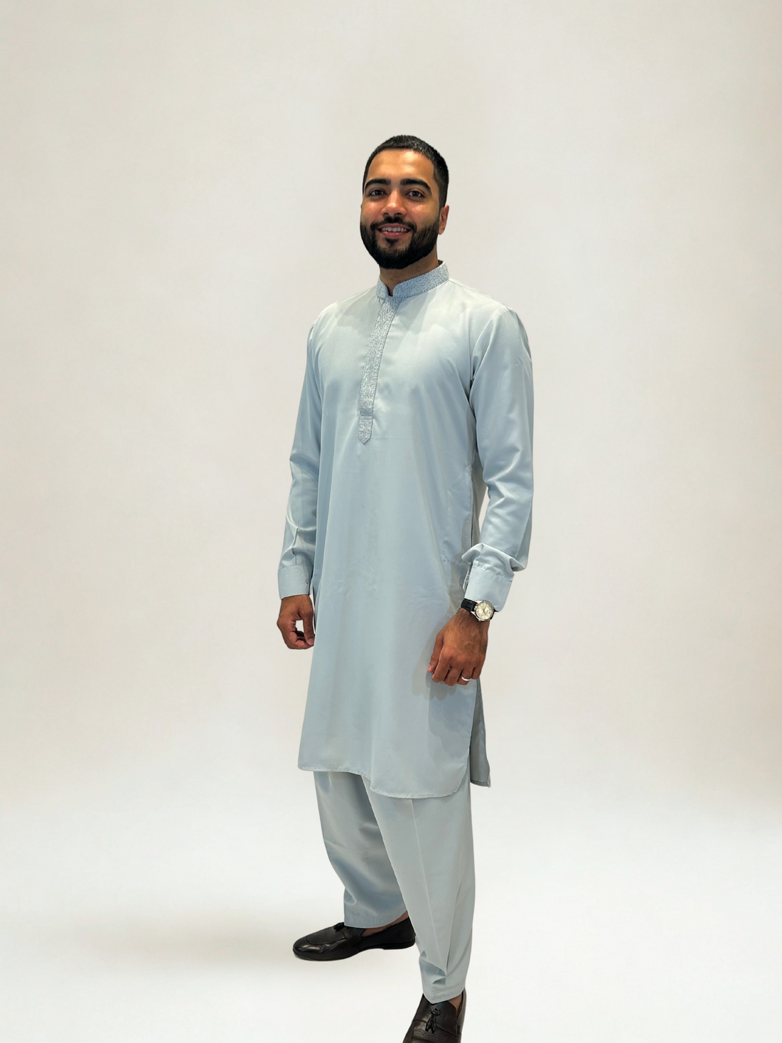 Powder Blue Embroidered Kurta Shalwar Set