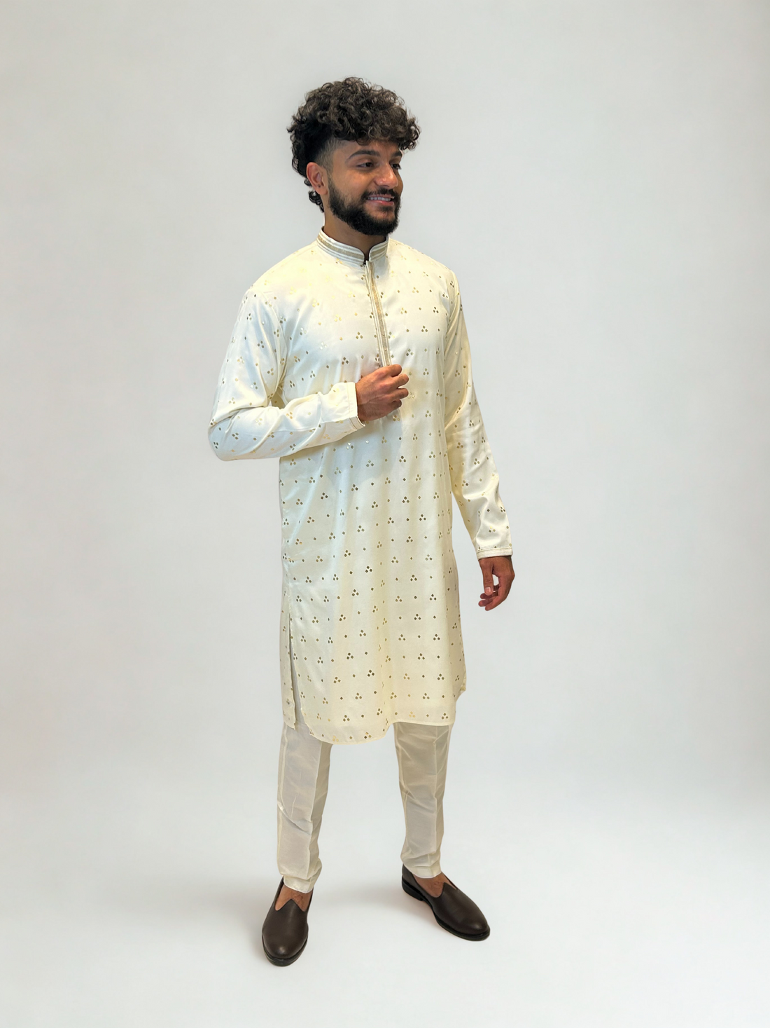 Ivory Gold Foil Kurta Set